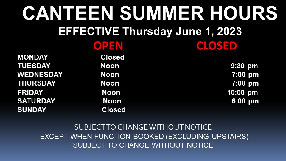 Canteen Hours