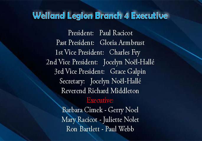 Welland Legion Executive